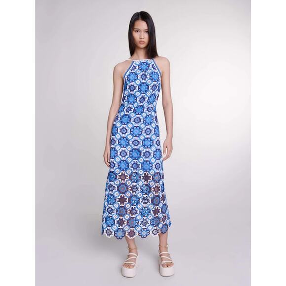 Maje Dresses & Skirts - Maje Three-tone Crochet Dress